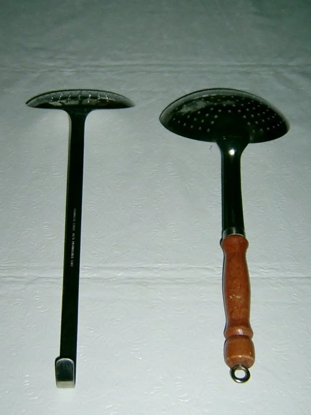 Vintage Stainless Steel Skimmer Strainer Spoons (2)